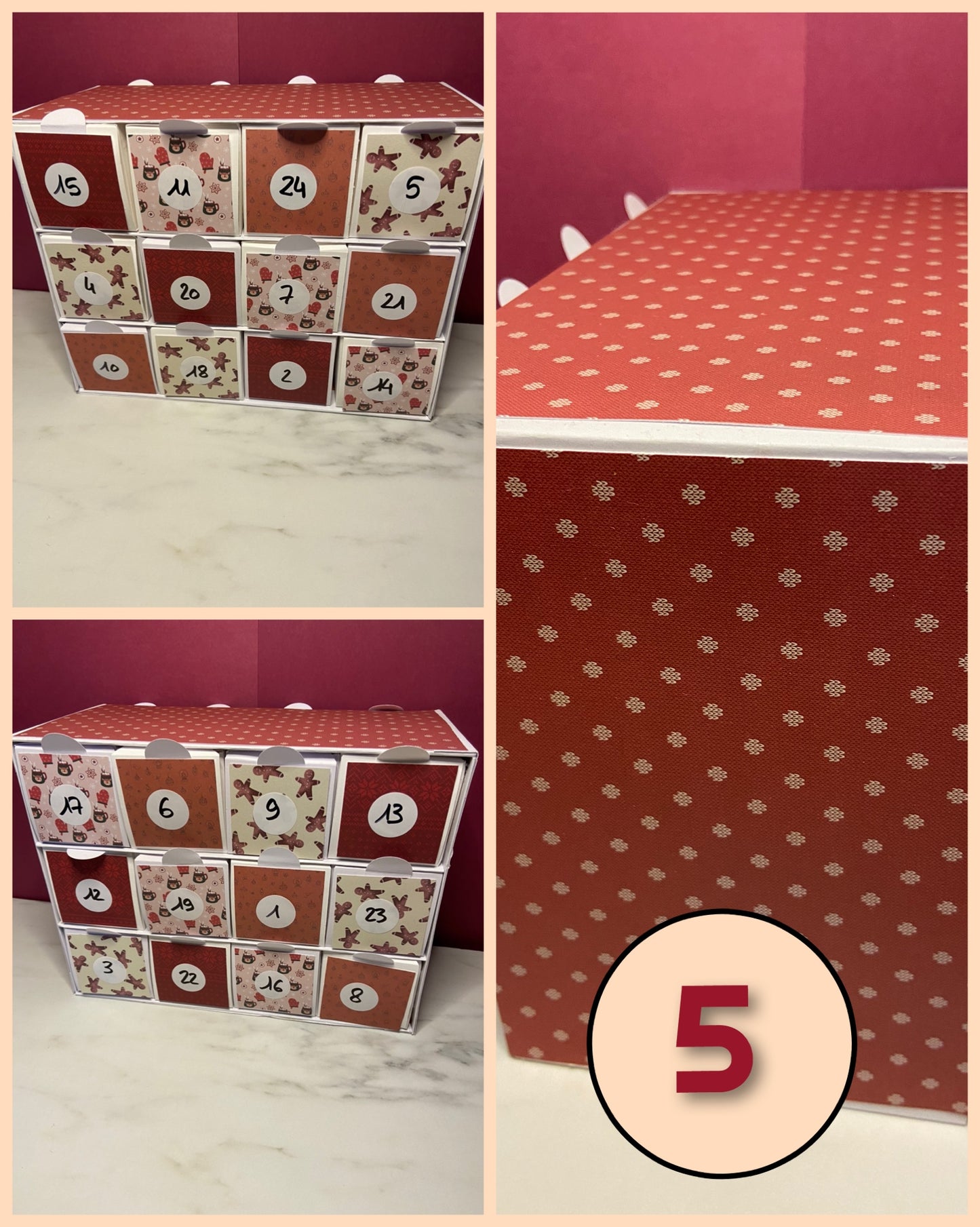 Calendrier de l'Avent base blanche