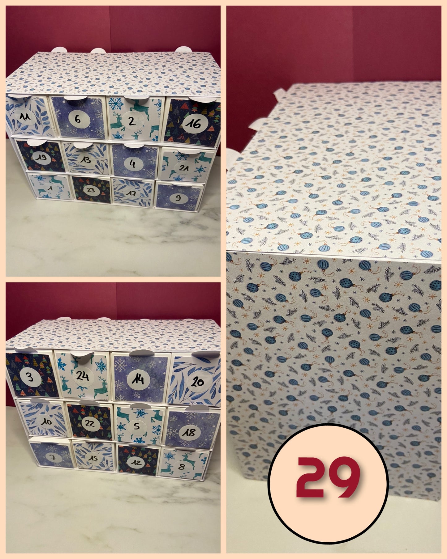 Calendrier de l'Avent base blanche