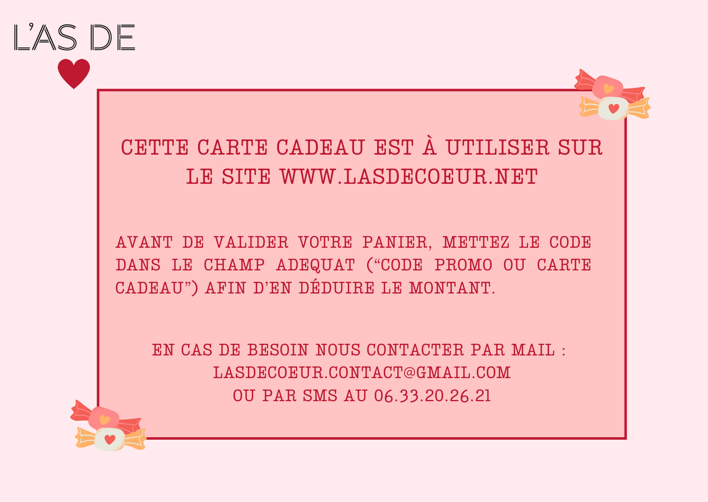 Carte Cadeau L'AS DE COEUR