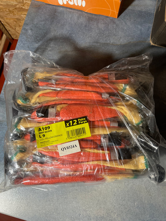 sachet de 12 gants a109 grip globe taille 9 (L)