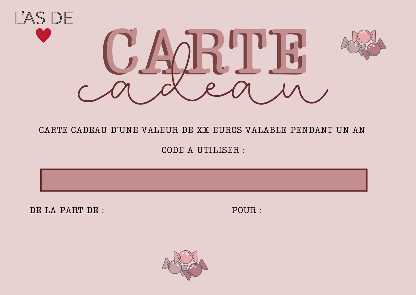 Carte Cadeau L'AS DE COEUR
