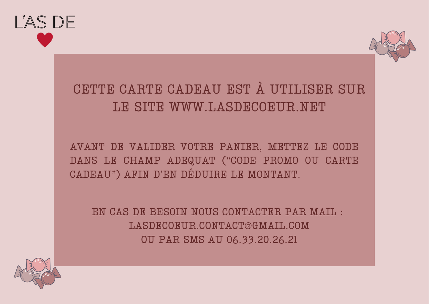 Carte Cadeau L'AS DE COEUR