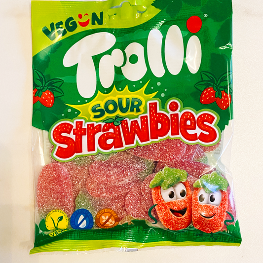 Strawbies acidulés 175g/Fraises Acidulées